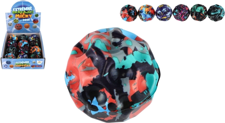 Extrem springender Schaumstoffball Meteorit 6 cm, Farbmix