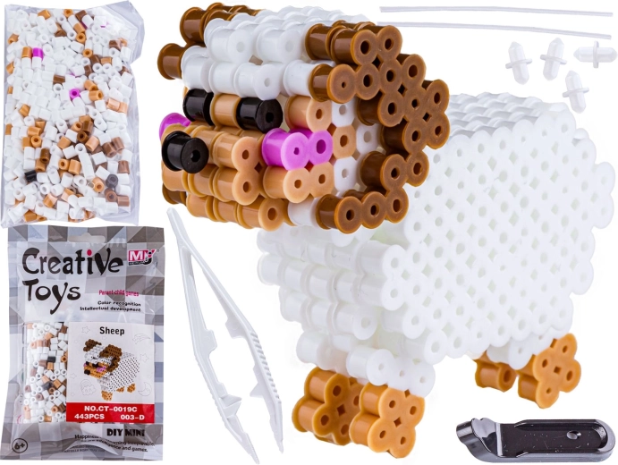 Bügelperlen 3D-Schäfchen im Beutel
