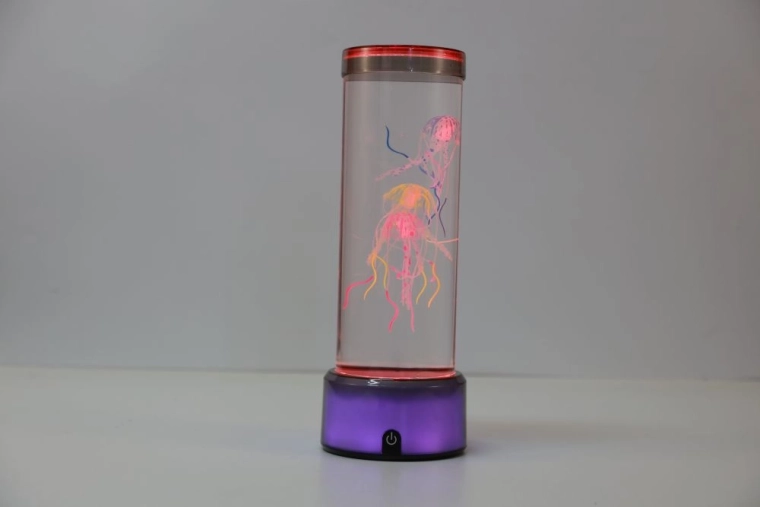 Farbwechselnde Lampe mit schwimmenden Quallen 33 cm