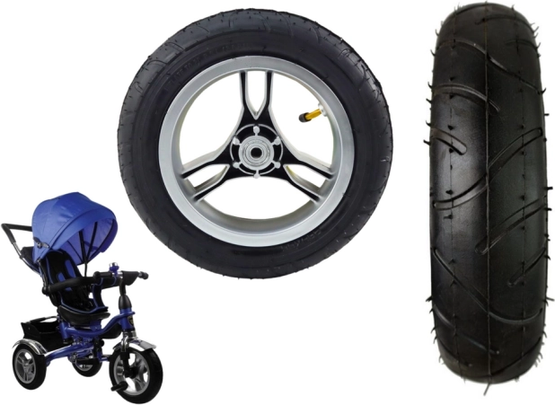 Hinteres Kunststoffrad mit aufblasbarem Gummireifen für PRO600