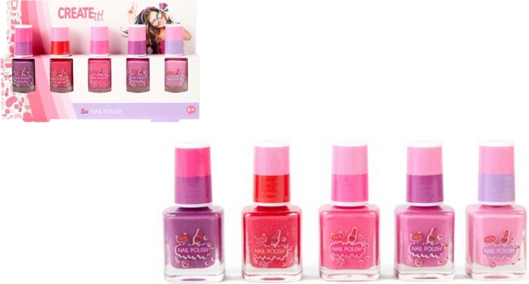 Create It! Set mit fünf Nagellacken für Kinder