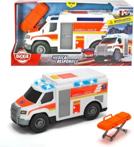 Krankenwagen mit Effekten und Trage 30 cm