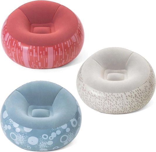 Aufblasbarer Sessel/Pouf Bestway, grau, 112 × 112 × 66 cm