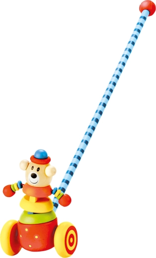 Bino hölzernes Schiebespielzeug Bär am Stab