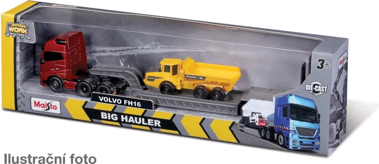 Maisto Set mit großem Zugfahrzeug und Mini-Arbeitsmaschine