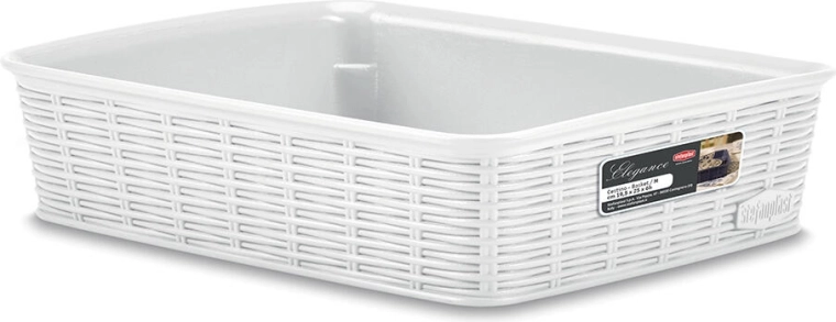 Korb Elegance weiß 25 × 19,5 × 6 cm