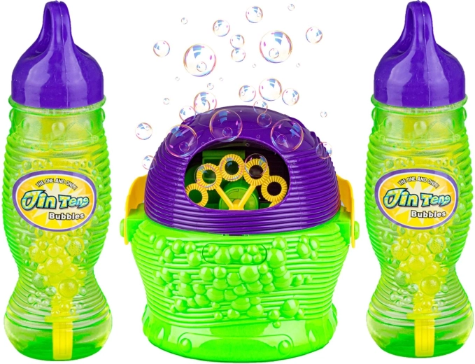 Jin Teng Bubbles Automat für Seifenblasen mit 2 Nachfüllungen