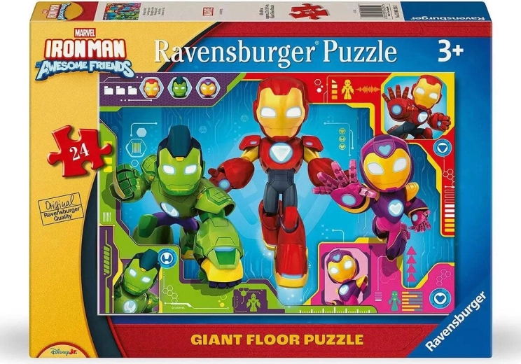 Ravensburger Riesiges Bodenpuzzle Iron Man und seine fantastischen Freunde, 24 Teile