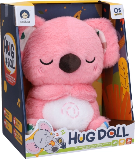 Plüschiger atmender Koala rosa mit Effekten 27 cm