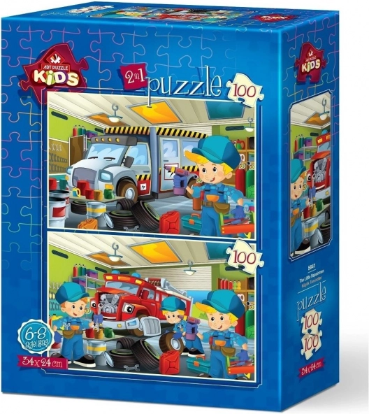 Puzzle Kleine Reparateur:innen 2×100 Teile