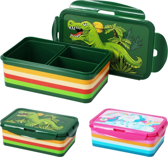 Geteilte Brotdose mit Klickverschluss, Silikondichtung, 21 × 14 cm