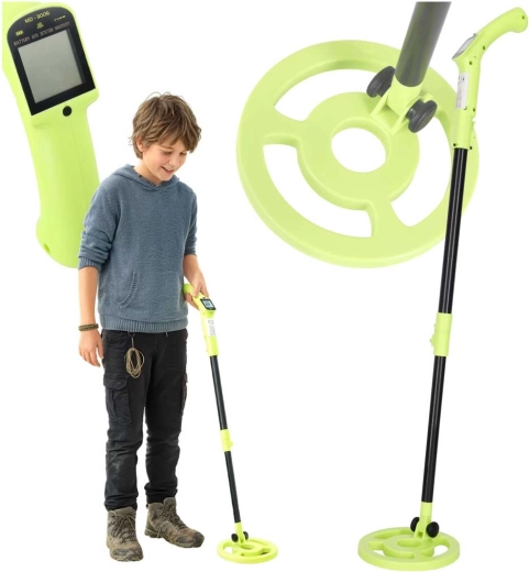 Kindermetalldetektor mit LED-Display, wasserdichter Spule und Zubehör