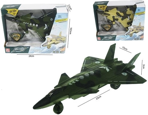 Militärflugzeug mit Licht und Sound, 23 cm – 1 Stück