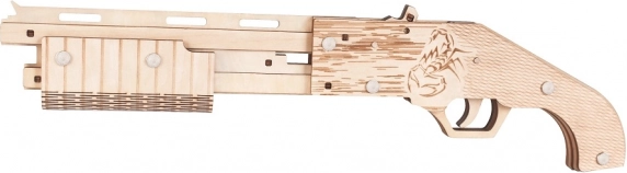 Woodcraft Holz 3D Puzzle Waffe mit Gummibändern Mossberg