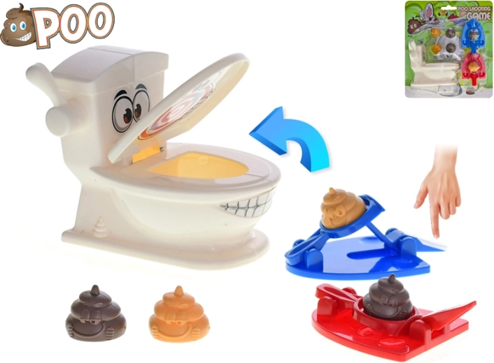 Brettspiel Poo Shoot – lustiges Toiletten-Zielschießen für 2 Spieler