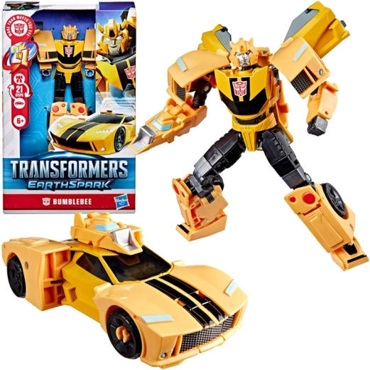 Hasbro Transformers EarthSpark Deluxe-Figur Bumblebee 2in1 (Roboter und Sportwagen)