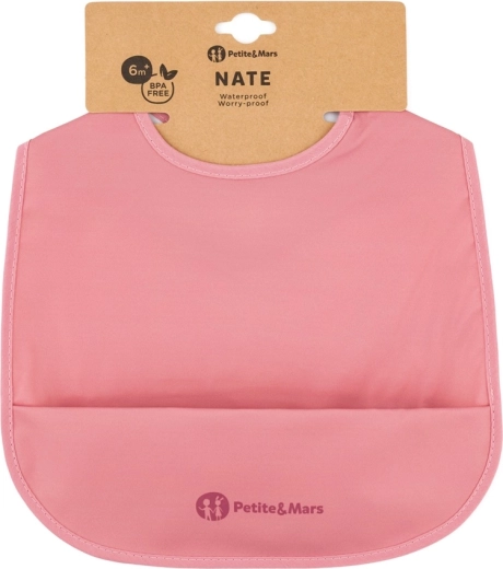 Petite&Mars PU-Lätzchen Nate Dusty Rose 6m+