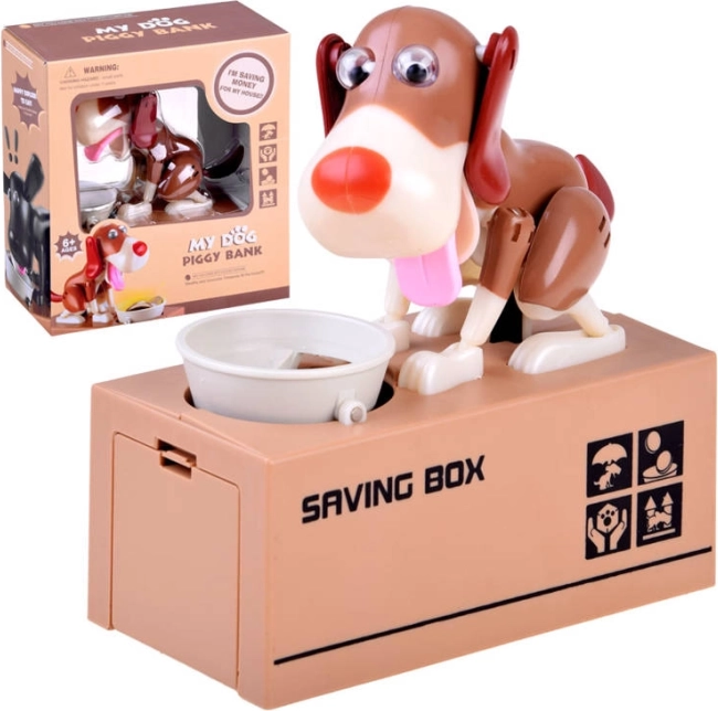 Interaktive Spardose Hund frisst Münzen