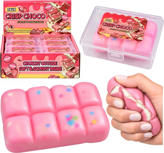 Sensorischer Anti-Stress-Quetschbonbon in Schokoladenoptik, rosa – 1 Stück