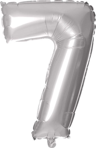 Folienballon Zahl 7 silbern 30 cm TORO