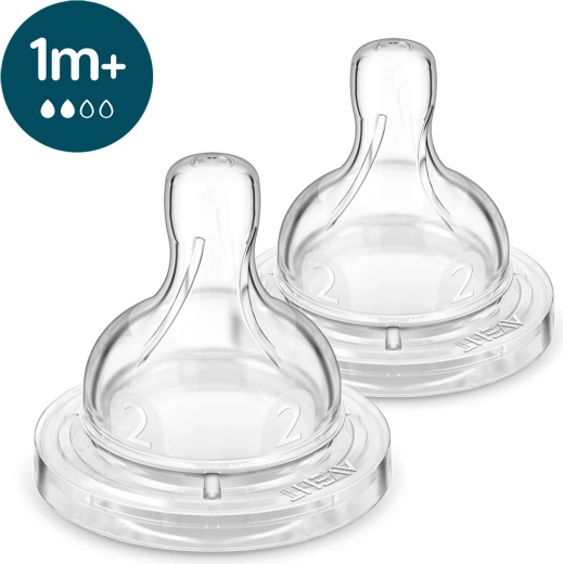 Philips Avent Sauger für Flaschen Anti-colic, langsamer Nahrungsfluss, 1m+, 2 Stk.