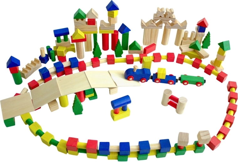 bunte Holzbausteine 500 Stk.