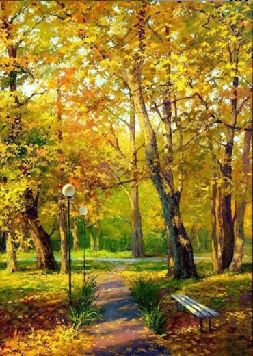 Norimpex Malen nach Zahlen Goldener Herbst im Wald 40 × 50 cm
