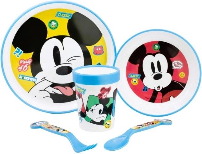 Plastik-Essgeschirr-Set Mickey Mouse 5 tlg. - 1 Stück