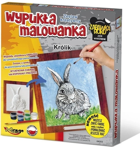 Gewölbtes 3D‑Malbild – Hase von MIRAGE HOBBY