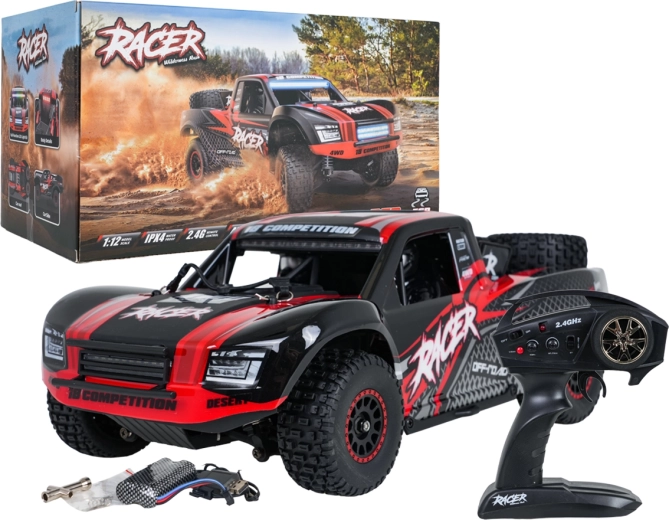Geländewagen RC-Auto Race 1:12, schwarz-rot
