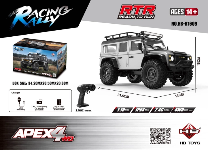 Geländegängiges RC-Auto APEX 4 RTR 1:16, silber