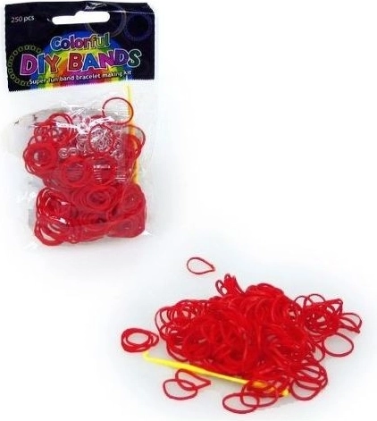 Set elastischer Gummibänder zum Flechten von Schmuck – Rot (250 Stk.)
