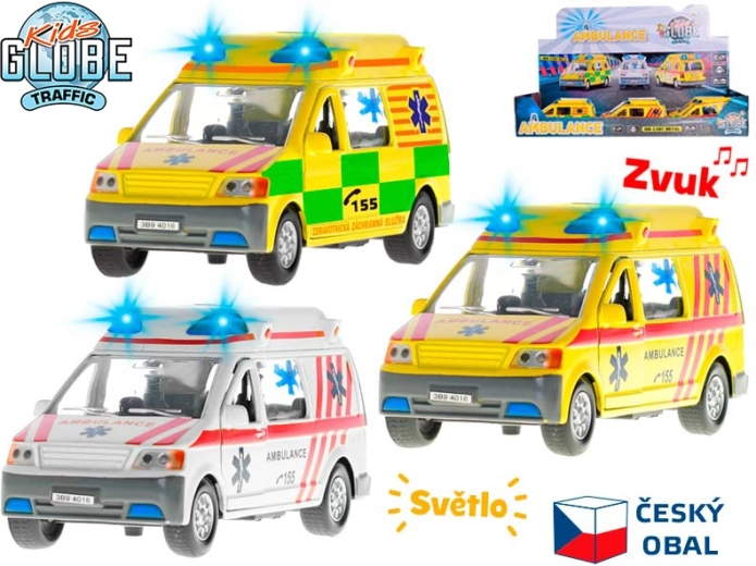 Kids Globe Traffic Krankenwagen mit Licht und Sound 14 cm