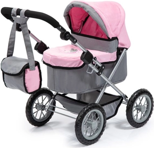 Bayer Trendy tiefer Puppenwagen grau-rosa