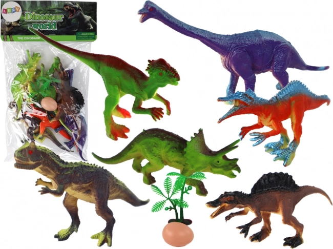 Set aus Dinosaurierfiguren mit Zubehör, 6 Stück