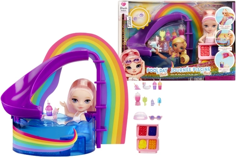 Rainbow High Little Pool Day Puppe Blush Parker mit Zubehör