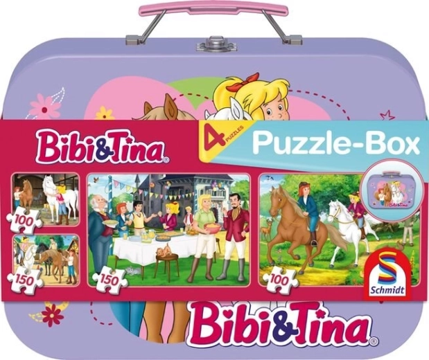Puzzle Bibi & Tina 4-in-1 im Blechkoffer (100 und 150 Teile)