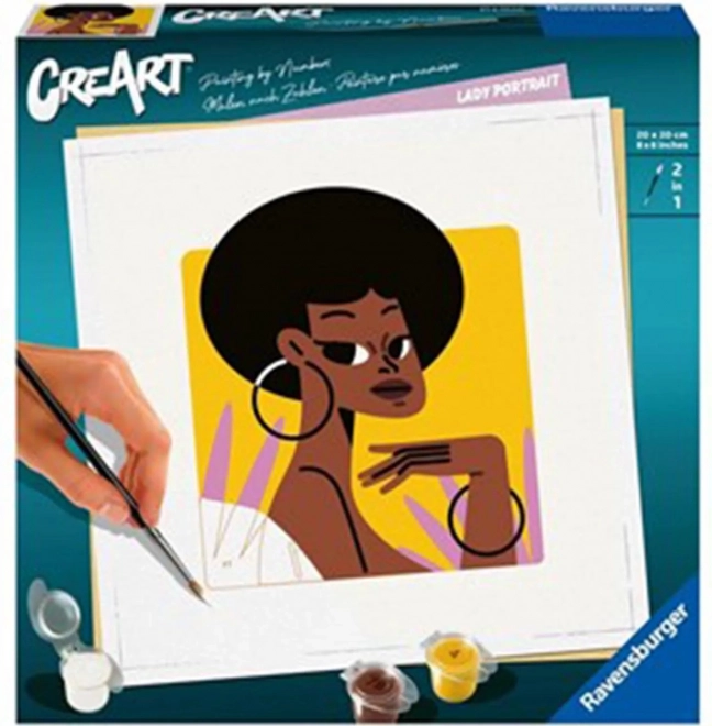 CreArt Porträt – Malen nach Zahlen 20 × 20 cm