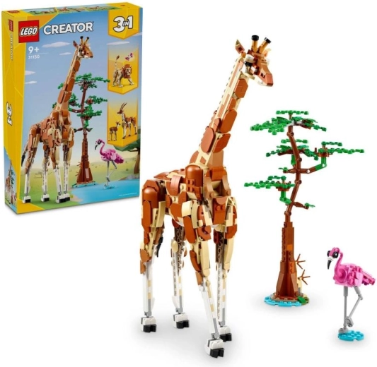 LEGO Creator 3-in-1 Safari-Tiere – Giraffe, Gazellen und Löwe