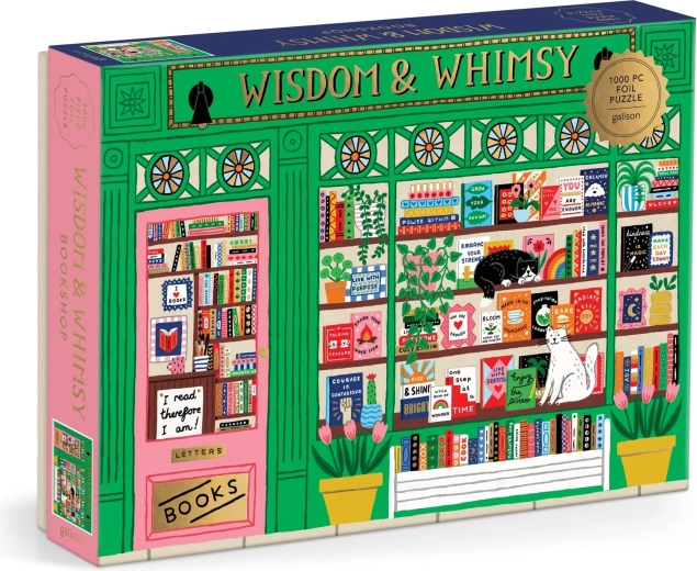 Metallisches Puzzle Buchhandlung Wisdom & Whimsy 1000 Teile GALISON