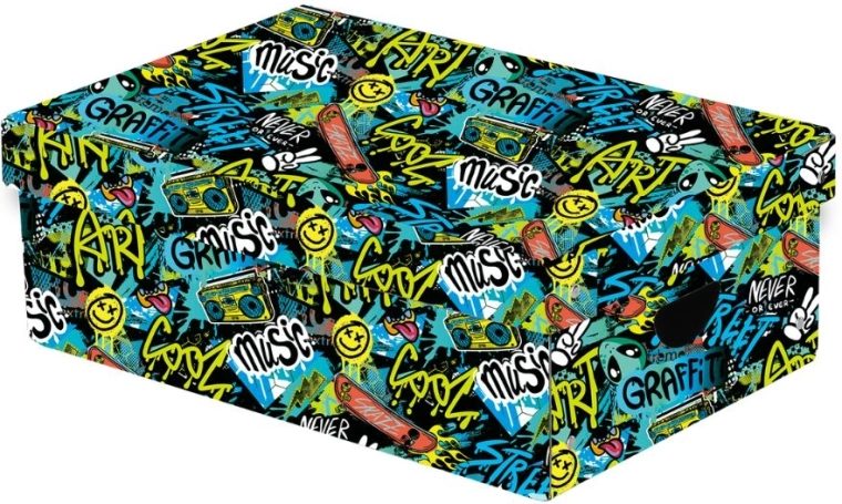 Große laminierte Aufbewahrungsbox Funny Boy mit Deckel