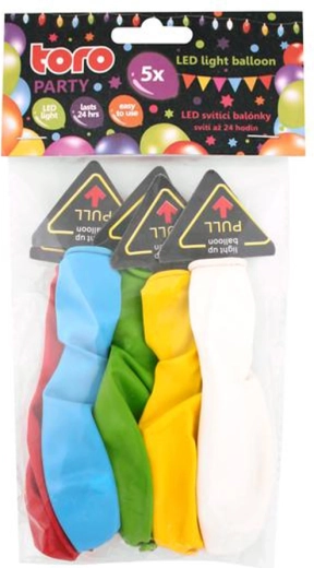 Leuchtende LED-Ballons TORO, Set 5 Stk.