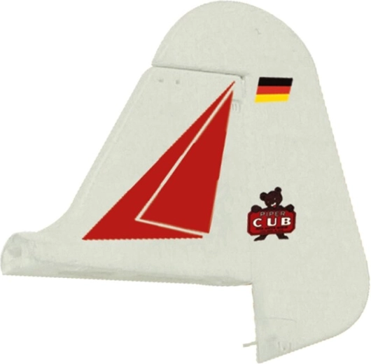Seitenruder mit Ruder für Piper Super Cub EP-Pro, rot