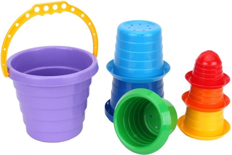 Stapelbecher und Turm für Kleinkinder mit Eimer