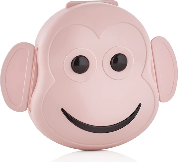 Kunststoff-Brotzeitdose mit Äffchen-Motiv 15,5 × 18 × 9 cm