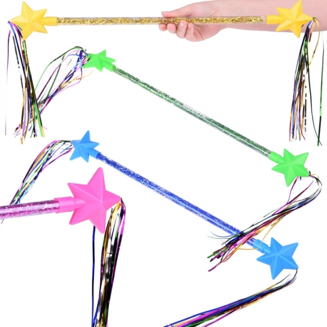 Zauberstab mit Gymnastikstab und Bändern