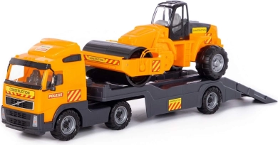 Volvo LKW mit Anhänger + Straßenwalze