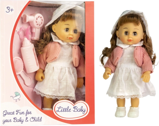 Puppe im Kleid mit Zubehörset, Farbmix – 1 Stück
