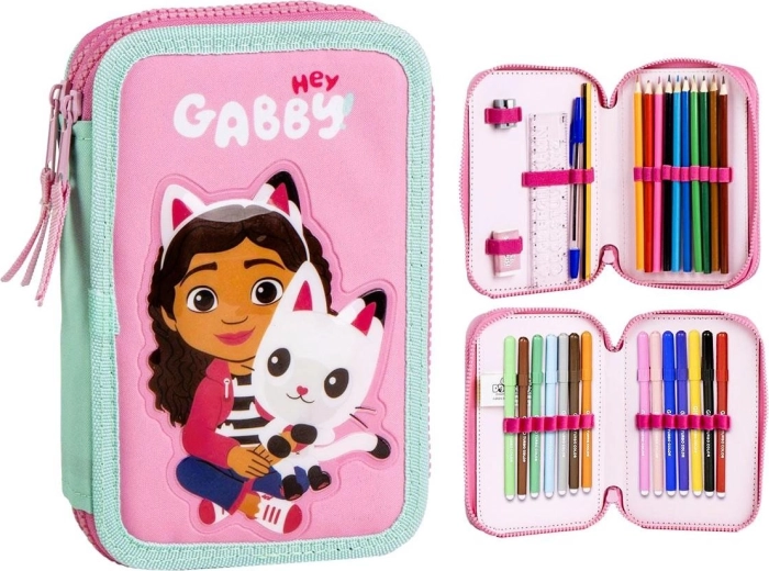 Ausgestattetes dreistöckiges Federmäppchen Gabby’s Dollhouse – 1 Stück