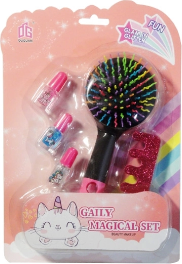 Mädchenschönheitsset mit glitzernden Nagellacken